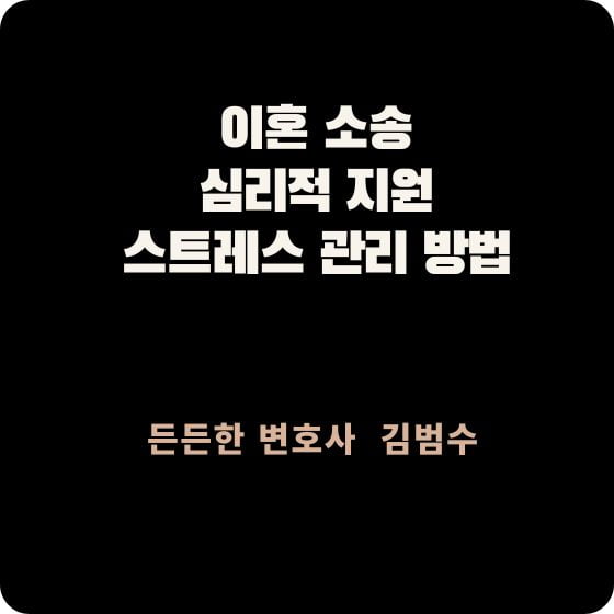 이혼 소송 심리적 지원
